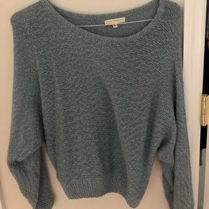 blue slightly cropped light sweater